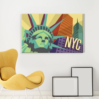 H πόλη της Νέας Υόρκης Πόλεις – Ταξίδια Πίνακες σε καμβά 40 x 63 cm (18707)
