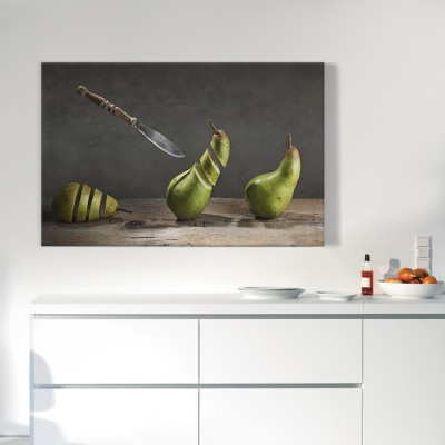 Κομμένα αχλάδια Φαγητό Πίνακες σε καμβά 40 x 64 cm