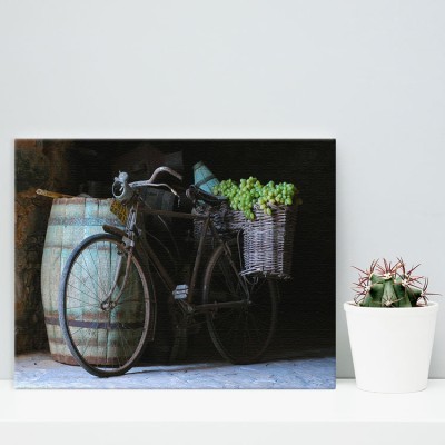 Ποδήλατο με σταφύλια Φαγητό Πίνακες σε καμβά 40 x 60 cm (12835)