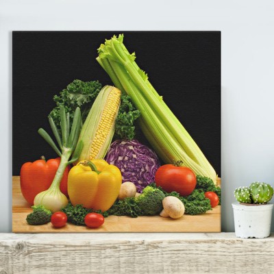 Φρέσκα πολύχρωμα λαχανικά Φαγητό Πίνακες σε καμβά 49 x 48 cm (12854)