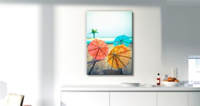Διακοσμητικές χρωματιστές ομπρέλες Φαγητό Πίνακες σε καμβά 61 x 44 cm (12832)