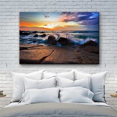 Όμορφο ηλιοβασίλεμα στη θάλασσα, Ταϊλάνδη Φύση Πίνακες σε καμβά 39 x 60 cm (10148)