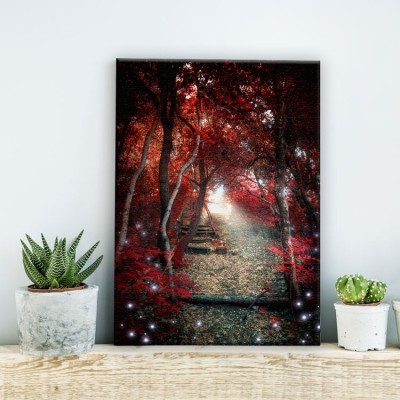 Ένα μαγεμένο κόκκινο δάσος Φύση Πίνακες σε καμβά 61 x 40 cm (10270)