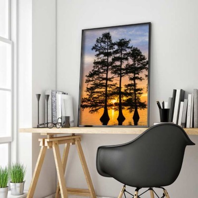 Δέντρα στο ηλιοβασίλεμα Φύση Πίνακες σε καμβά 58 x 43 cm (15980)