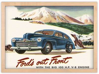 Παλιά πόστερς Ford’s out front Vintage Πίνακες σε καμβά 30 x 20 εκ.