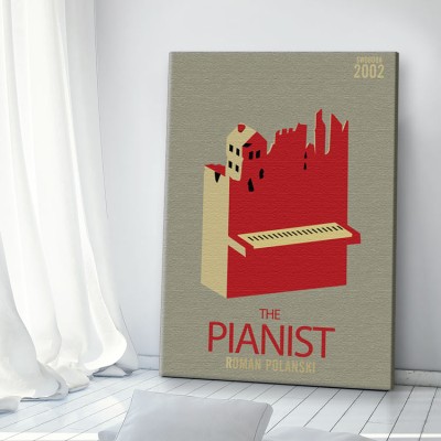 Παλιά πόστερς The pianist Vintage Πίνακες σε καμβά 63 x 45 cm