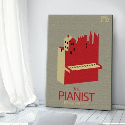 Παλιά πόστερς The pianist Vintage Πίνακες σε καμβά 63 x 45 cm (10430)