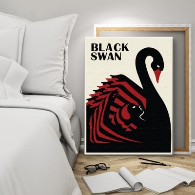 Παλιά πόστερς Black swan Vintage Πίνακες σε καμβά 64 x 45 cm (10432)