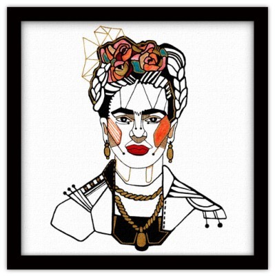 Frida Illustration Vintage Πίνακες σε καμβά 40 x 40 εκ.