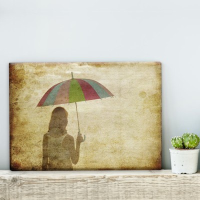 Κορίτσι με ομπρέλα Vintage Πίνακες σε καμβά 40 x 60 cm (9059)