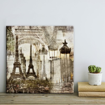 Vintage Παρίσι Vintage Πίνακες σε καμβά 50 x 50 cm
