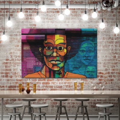 Αφρικανός άντρας Street art Πίνακες σε καμβά 40 x 65 cm (12636)