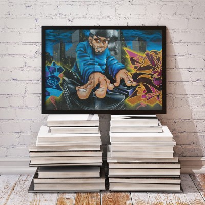 Αγόρι DJ Street art Πίνακες σε καμβά 42 x 65 cm