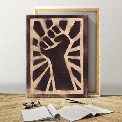 Γροθιά στον αέρα Street art Πίνακες σε καμβά 57 x 44 cm