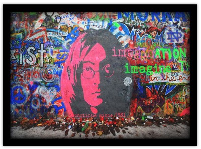 John Lenon Street art Πίνακες σε καμβά 30 x 20 εκ.