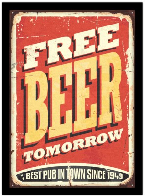 Free beer tomorrow Διάφορα Πίνακες σε καμβά 20 x 30 εκ.