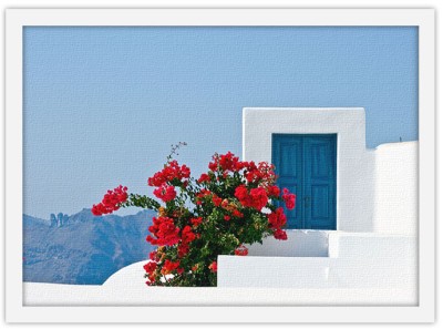 Παράθυρο σπιτιού στη Σαντορίνη Ελλάδα Πίνακες σε καμβά 30 x 20 εκ.