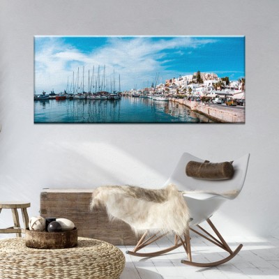 Λιμάνι της Νάξου Ελλάδα Πίνακες σε καμβά 100 x 40 εκ.