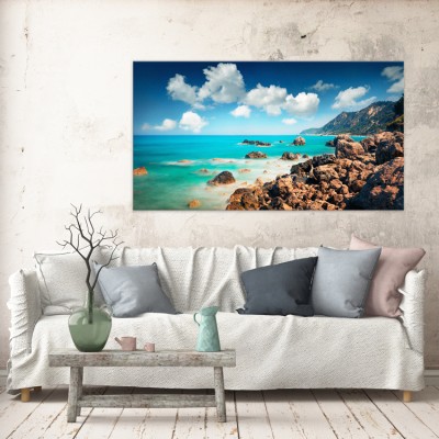 Παραλία Αβαλί, Λευκάδα Ελλάδα Πίνακες σε καμβά 36 x 65 cm (32068)