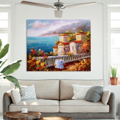 Ελαιογραφία, Θέα στη Θάλασσα Ελλάδα Πίνακες σε καμβά 42 x 50 cm (32088)