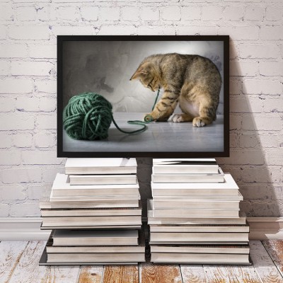 Γατάκι που παίζει Ζώα Πίνακες σε καμβά 40 x 60 cm (12720)