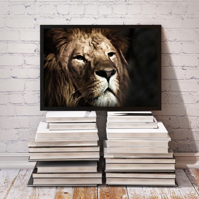 Πρόσωπο λιονταριού Ζώα Πίνακες σε καμβά 40 x 60 cm (12716)