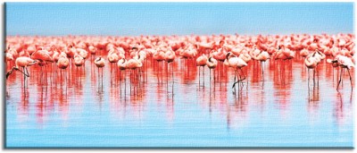 Σμήνος φλαμίνγκο Ζώα Πίνακες σε καμβά 38 x 66 cm