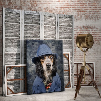 Σκύλος με στυλ Ζώα Πίνακες σε καμβά 66 x 48 cm (12723)