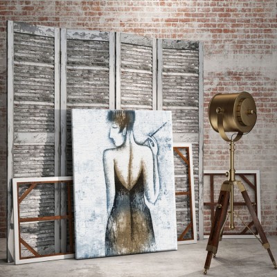 Γυναίκα με εξώπλατο φόρεμα Ζωγραφική Πίνακες σε καμβά 54 x 45 cm (10569)