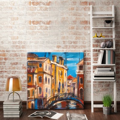 Η γέφυρα από την αρχαία Βενετία Ζωγραφική Πίνακες σε καμβά 50 x 50 cm (10528)
