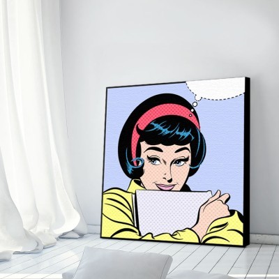 Pop art κορίτσι Κόμικς Πίνακες σε καμβά 50 x 50 cm (10421)