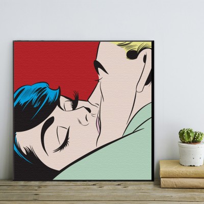 Pop art ζευγάρι Κόμικς Πίνακες σε καμβά 50 x 50 cm