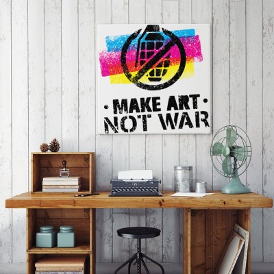 Make Art Not War Κόμικς Πίνακες σε καμβά 50 x 50 cm (37831)