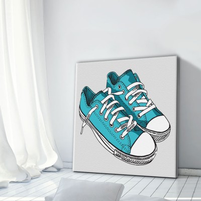Γαλάζια Παπούτσια Κόμικς Πίνακες σε καμβά 50 x 50 cm (37833)