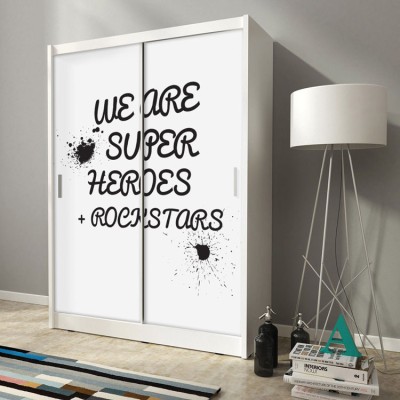 Super Heroes Φράσεις Αυτοκόλλητα ντουλάπας 100 x 100 εκ.