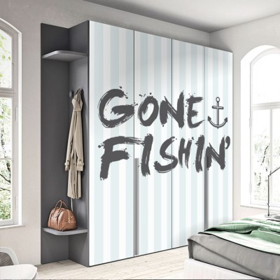 Gone Fishin Φράσεις Αυτοκόλλητα ντουλάπας 100 x 100 εκ.