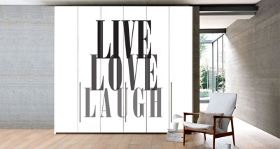 Live,Love,Laugh Φράσεις Αυτοκόλλητα ντουλάπας 65 x 185 cm (14226)