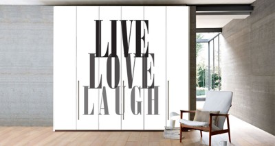 Live,Love,Laugh Φράσεις Αυτοκόλλητα ντουλάπας 65 x 185 cm (14226)