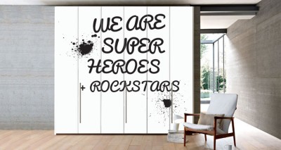 Super Heroes Φράσεις Αυτοκόλλητα ντουλάπας 65 x 185 cm (14228)