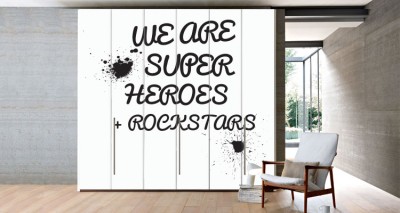 Super Heroes Φράσεις Αυτοκόλλητα ντουλάπας 61 x 185 cm