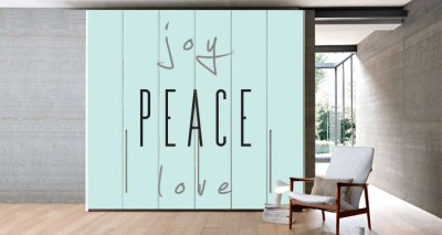 Joy, Love, Piece Φράσεις Αυτοκόλλητα ντουλάπας 61 x 185 cm