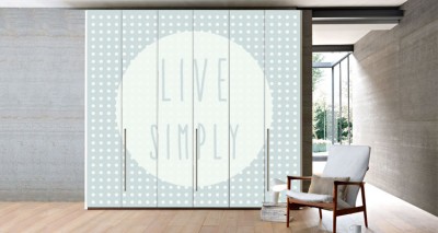 Live Simply Φράσεις Αυτοκόλλητα ντουλάπας 61 x 185 cm