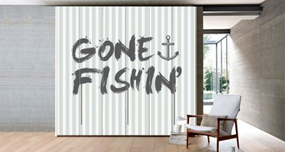 Gone Fishin Φράσεις Αυτοκόλλητα ντουλάπας 65 x 185 cm (14233)