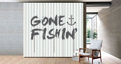 Gone Fishin Φράσεις Αυτοκόλλητα ντουλάπας 61 x 185 cm