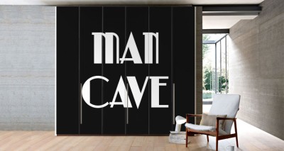 Man cave Φράσεις Αυτοκόλλητα ντουλάπας 61 x 185 cm