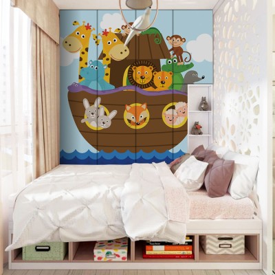 Ζωάκια Σε Βάρκα Παιδικά Αυτοκόλλητα ντουλάπας 61 x 185 cm (36257)