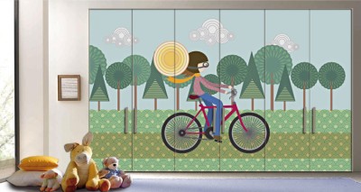 Βόλτα με Ποδήλατο Παιδικά Αυτοκόλλητα ντουλάπας 65 x 185 cm (18529)