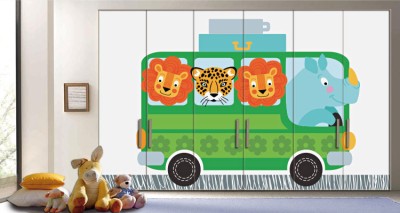 Λεωφορείο Με Ζώα Παιδικά Αυτοκόλλητα ντουλάπας 65 x 185 cm (18541)