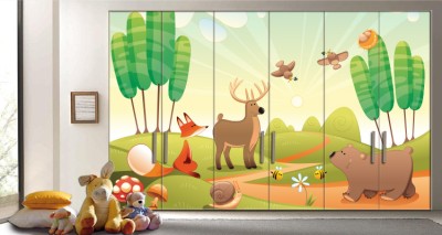 Ζωάκια στο δάσος Παιδικά Αυτοκόλλητα ντουλάπας 65 x 185 cm (10868)