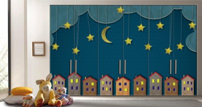 Πόλη το βράδυ Παιδικά Αυτοκόλλητα ντουλάπας 65 x 185 cm (10766)